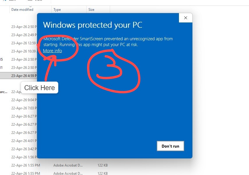 windows protected your pc warning more info option