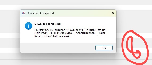 video download completed message atnverse downloader software